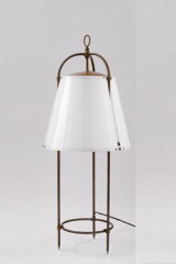 Hibiscus aged brass garden floor lamp - Exterior columns by Aldo Bernardi