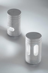 Walking gray cement garden beacon - Exterior path & step lighting by Aldo Bernardi
