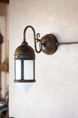 Postierla patinated brass country-style wall lamp - Exterior wall lights by Aldo Bernardi