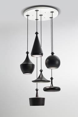 Lustre contemporain noir mat en céramique Multilustri - Lustre by Aldo Bernardi