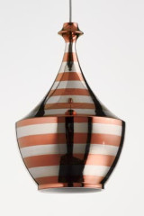 Pendant ceramic bottle platinum stripes and shiny copper - Pendants by Aldo Bernardi