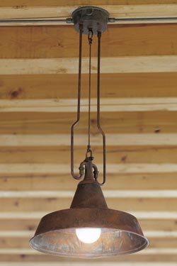 Pendant cone and tubes in aged brass - Pendants by Aldo Bernardi