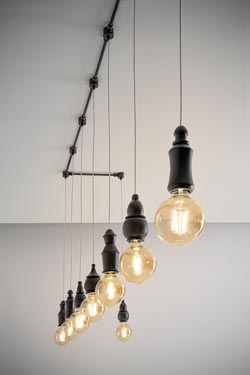 Fate system of 9 shiny black pendants - Pendants by Aldo Bernardi