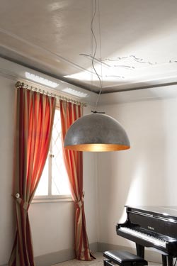 Gray patinated steel pendant lamp Moonlight - Pendants by Aldo Bernardi