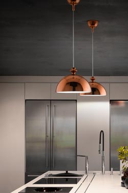 Illustri dome suspension in shiny copper ceramic - Pendants by Aldo Bernardi