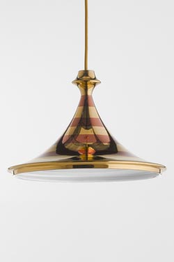 Illustri gold and shiny copper ceramic pendant light - Pendants by Aldo Bernardi