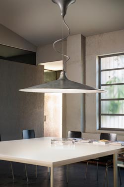 Sassmaor aged aluminium flared pendant 70cm