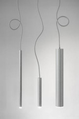 Tubo 28 hammered aluminium tube pendant - Pendants by Aldo Bernardi