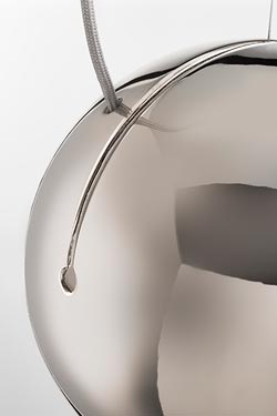 Suspension boule en céramique brillante platine Globo