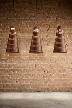 Suspension cône ajouré en acier corten