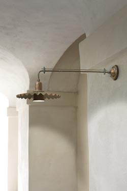 Wall lamp on bracket pleated reflector aged brass 26cm spot version - Wall lights by Aldo Bernardi