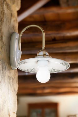 Tesa decorated white ceramic wall lamp  - Wall lights by Aldo Bernardi