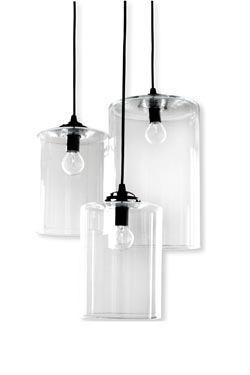 Lucile clar triple glass pendant - Pendants by Angel des Montagnes