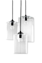 Suspension triple de verre transparent Lucile - Suspension by Angel des Montagnes