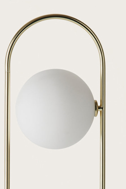Abbacus lampe de table boule de verre et acier noir 