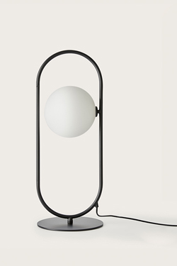 Abbacus lampe de table boule de verre et acier noir  - Lampe de table by Aromas