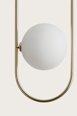Abbacus suspension boule de verre et métal doré
