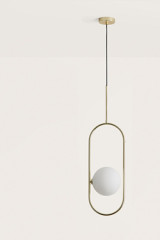 Abbacus suspension boule de verre et métal doré - Suspension by Aromas