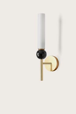 Applique chandelier contemporain avec boule de marbre noir Delie - Applique by Aromas