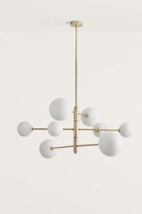 Atom chandelier 8 lights in satin brass - Chandeliers by Aromas