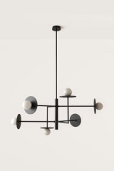 Black and white chandelier 6 lights Miro - Chandeliers by Aromas