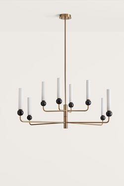 Chandelier design antique gold 8 lights Delie - Chandeliers by Aromas