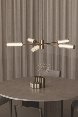 Ison contemporary 5-cylinder chandelier black