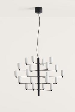 Large chandelier 20 lights matte black finish Gand - Chandeliers by Aromas