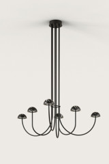 6-light chandelier in black marble and black metal - Chandeliers by Aromas