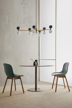 Dalt lustre 6 lumières avec boules de marbre vert