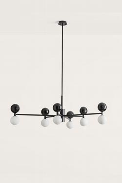 Dalt lustre 6 lumières avec boules de marbre vert