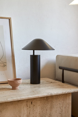 Damo lampe de table en acier noir mat