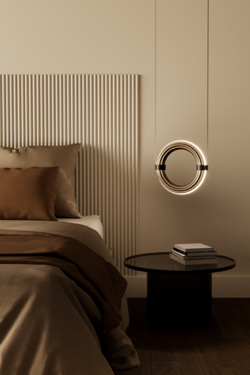 Elli suspension anneau noir et éclairage LED