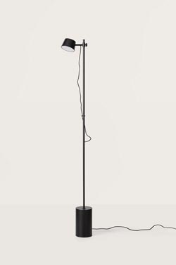 Black floor lamp, wooden base Nera - Floor lamps by Aromas