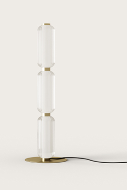 Elma floor lamp in fluted glass and gilded brass