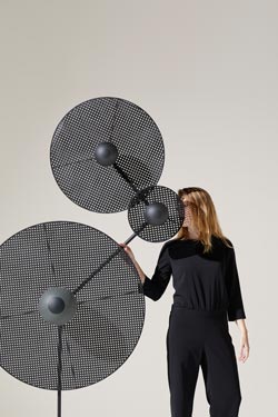 Large floor lamp in black rattan Artic
