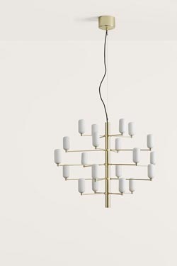 Gand lustre chandelier 20 lumières finition noire mate