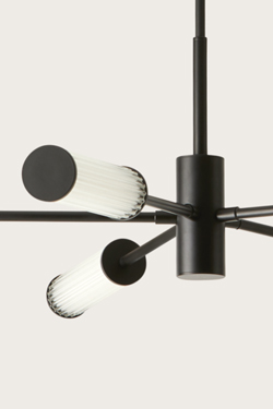 Ison lustre contemporain 5 cylindres noir