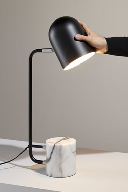 Lampe de bureau orientable en acier et marbre Luca 