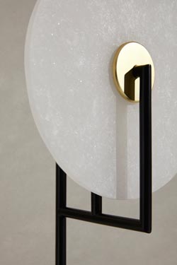 Lampe de table avec diffuseur en albâtre blanc Erto