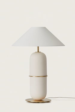 Lampe de table en céramique blanche Agra - Lampe de table by Aromas
