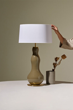 Lampe de table en verre couleur vert feuille Melly 