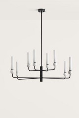 Lustre design chandelier noir mat 8 lumières Delie - Lustre by Aromas