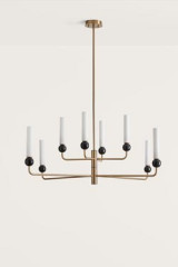 Lustre design chandelier or vieilli 8 lumières Delie - Lustre by Aromas