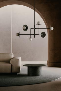 Lustre noir et blanc 6 lumières Miro