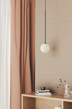 Ball pendant lamp opal glass and gold
