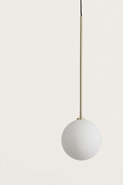 Ball pendant lamp opal glass and gold - Pendants by Aromas