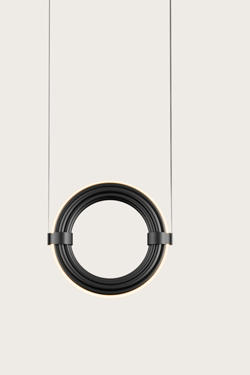 Elli black ring pendant lamp and LED lighting - Pendants by Aromas