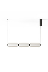 Elma 3-light pendant lamp in fluted glass and black steel - Pendants by Aromas