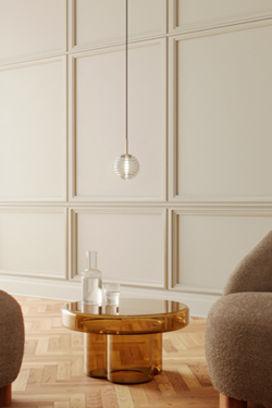Fluted glass ball pendant lamp